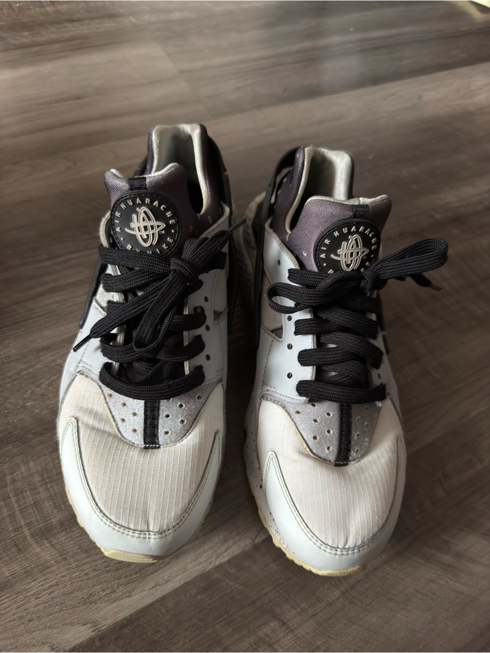 Nike Huarache Sneakers in White, Gray & Black